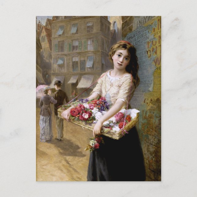 Cartão Postal Augustus Edwin Mulready: Um vendedor da flor da (Frente)