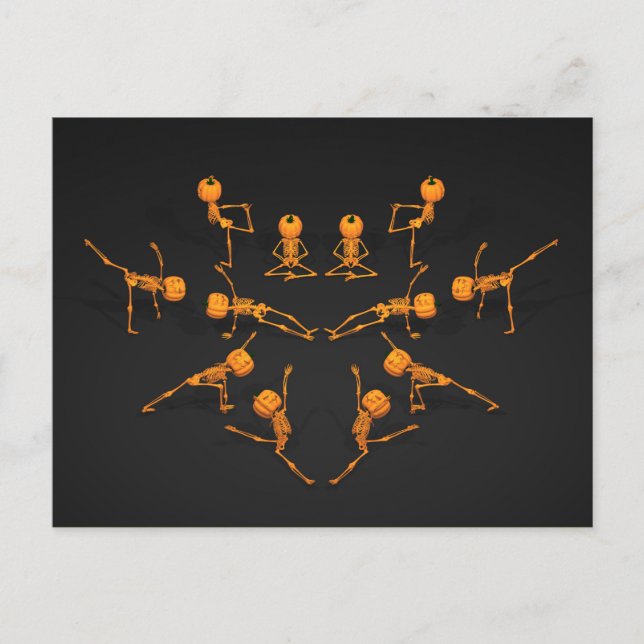 Cartão Postal Aula de Yoga de Halloween (Frente)