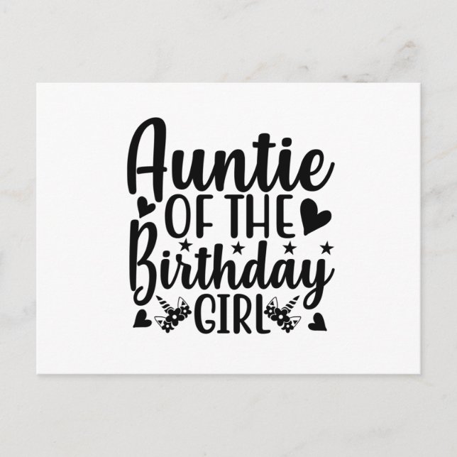Cartão Postal Auntie of the birthday girl (Frente)