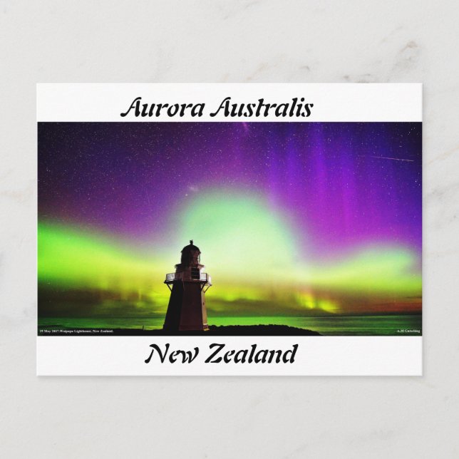 Cartão Postal Aurora Australis Nova Zelândia (Frente)