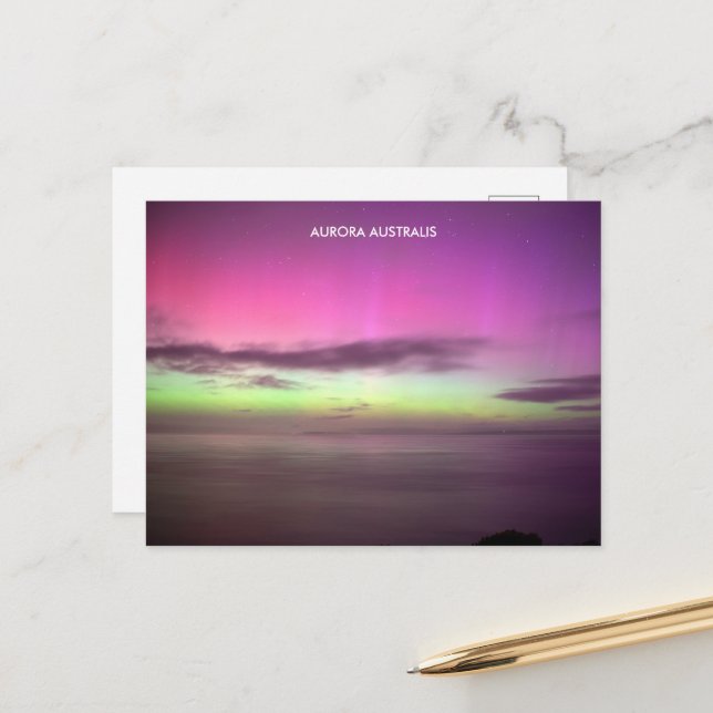 Cartão Postal Aurora Australis - Southern Lights Austrália (Frente/Verso In Situ)