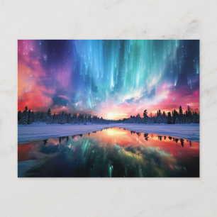 Cartão Postal Aurora Boreal, Luzes do Norte,
