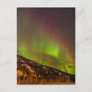 Cartão Postal Aurora Boreal Montanhas Fairbanks Alasca
