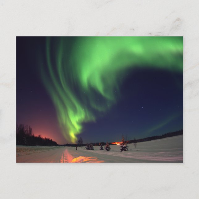 Cartão Postal Aurora Boreal no Bear Lake (Frente)