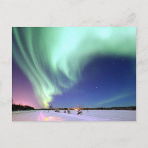 Cartão Postal Aurora Boreal sobre o Alasca