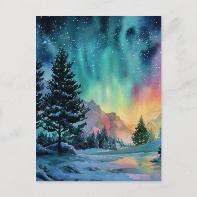 Cartão Postal Aurora Borealis (Frente)