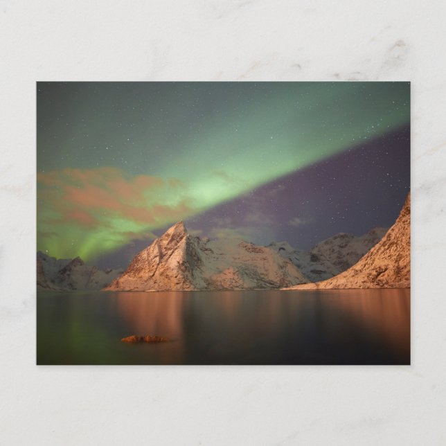Cartão Postal Aurora Borealis, Luzes Polares (Frente)