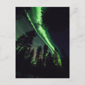 Cartão Postal Aurora borealis na Lapónia finlandesa