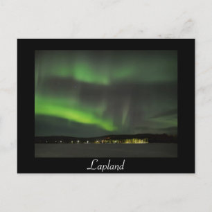 Cartão Postal Aurora borealis no céu: texto preto — cartão-p