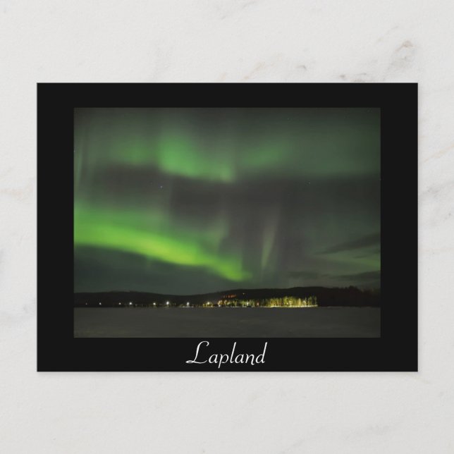 Cartão Postal Aurora borealis no céu: texto preto — cartão-posta (Frente)