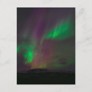 Cartão Postal Aurora Borealis Norte Ilumina Terras Naturais
