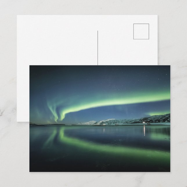 Cartão Postal Aurora Borealis Noruega (Frente/Verso)