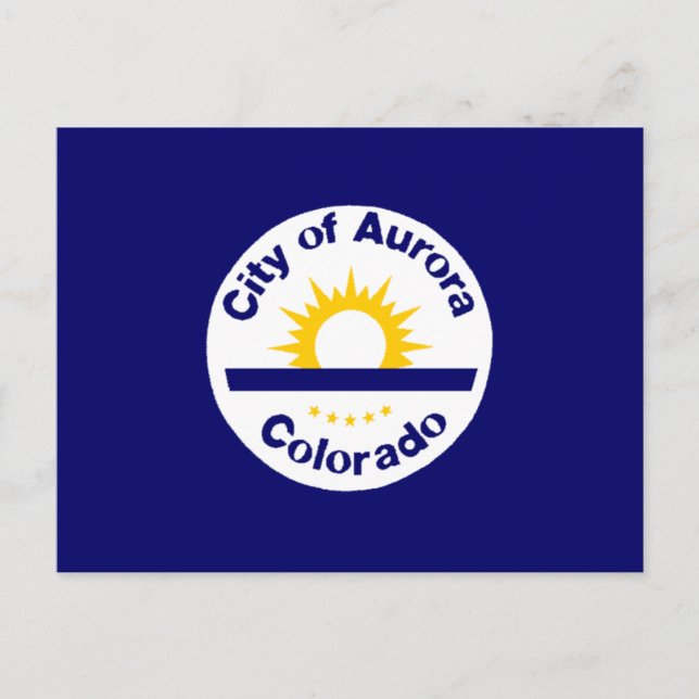 Cartão Postal Aurora, Colorado Flag (Frente)