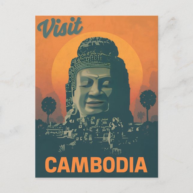 Cartão Postal Aurora Mística no Camboja (Frente)