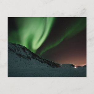 Cartão Postal Aurora verde Borealis Noruega da aurora boreal