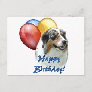 Cartão Postal Aussie Happy Birthday Balloons