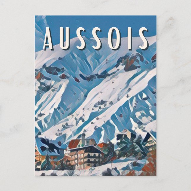 Cartão Postal Aussois Station de ski (Frente)