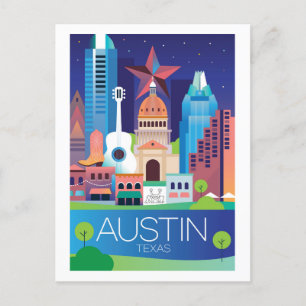 Cartão Postal Austin, cartão-postal do Texas