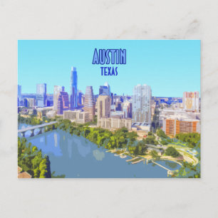 Cartão Postal Austin Centro Texas Vintage