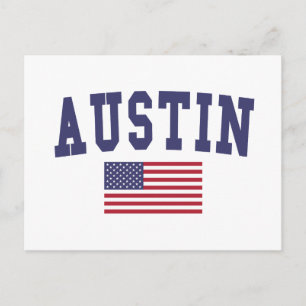 Cartão Postal Austin EUA Flag