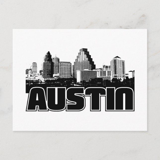 Cartão Postal Austin Skyline (Frente)