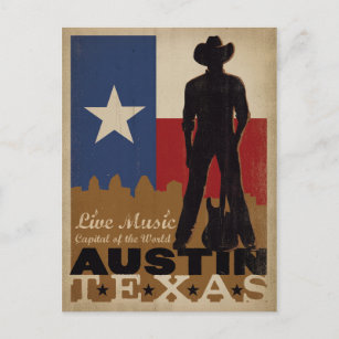 Cartão Postal Austin, Texas   Garoto-Vivo