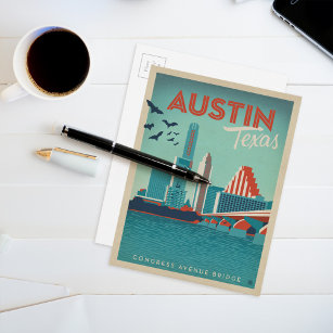 Cartão Postal Austin, TX - Ponte da Avenida do Congresso