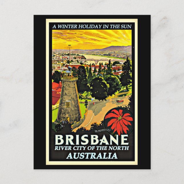 Cartão Postal Austrália-Brisbane, um feriado de inverno ao sol (Frente)