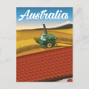 Cartão Postal Austrália colheita desenho animado de viagem