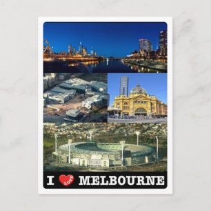 Cartão Postal Austrália - Melbourne - I Love -