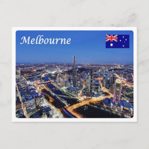 Cartão Postal Austrália - Melbourne por Night -