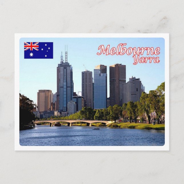 Cartão Postal Austrália - Melbourne - Rio Yarra - (Frente)