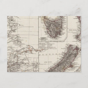 Cartão Postal Austrália Ocidental Tasmânia e Nova Zelândia
