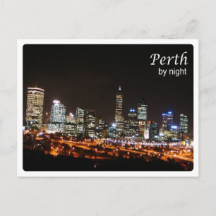 Cartão Postal Austrália - Perth - By Night -