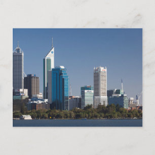 Cartão Postal Austrália, Perth, panorama da cidade a partir do r