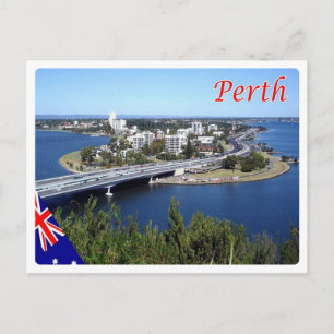 Cartão Postal Austrália - Perth - Skyline -