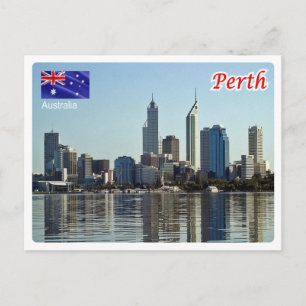 Cartão Postal Austrália - Perth - Skyline -