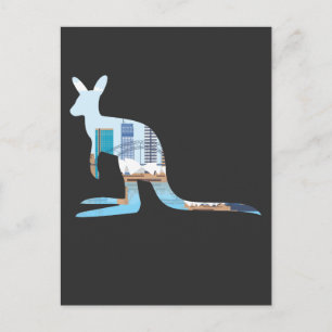 Cartão Postal Austrália Sydney Skyline Adventure kangaroo Viagem