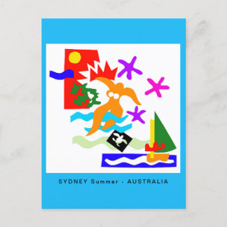 Cartão Postal Austrália - Verão SYDNEY - mares azuis do oceano