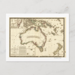 Cartão Postal AustráliaMapa PanorâmicoAustrália 2