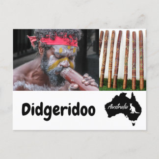 Cartão Postal Australiano Aboriginal Didgeridoo