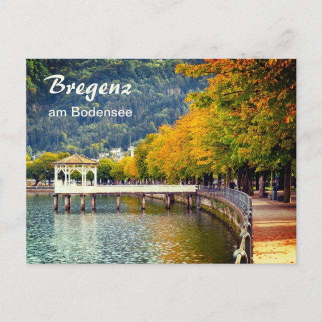 Cartão Postal Áustria Bregenz am Bodensee no outono (Frente)