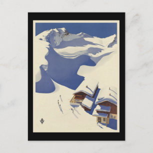 Cartão Postal Áustria Estância de esqui nos Alpes