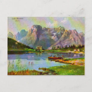 Cartão Postal Austria Tyrol Lake Misurina,1920