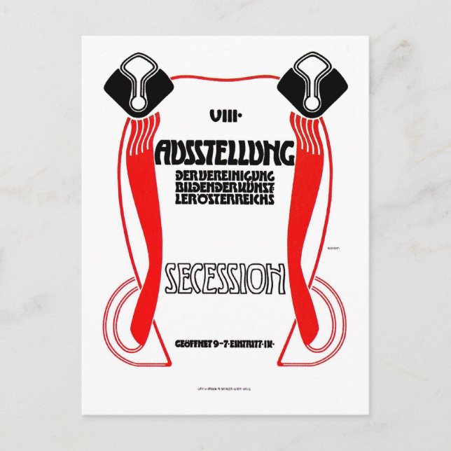 Cartão Postal Áustria Viena Jugendstil Art Nouveau expo (Frente)