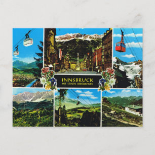Cartão Postal Áustria Vintage, Innsbruck Vista Múltipla