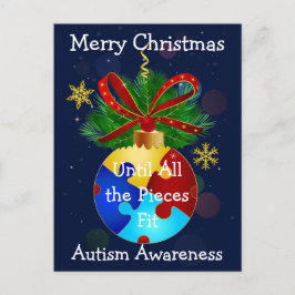 Cartão Postal Autism Christmas Bauble