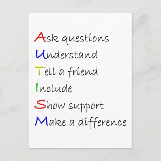 Cartão Postal Autismo (Frente)