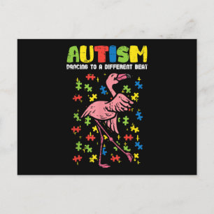 Cartão Postal Autismo Dançando em um Ritmo Diferente Flamingo Fo