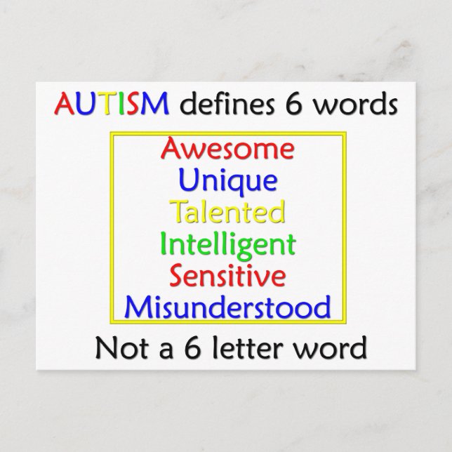 Cartão Postal Autismo Define (Frente)
